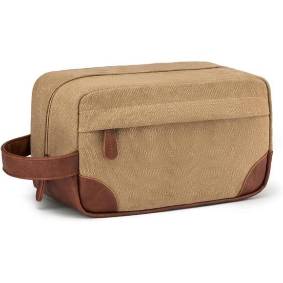 Toiletry Bag Hanging Dopp Kit for Men Khaki